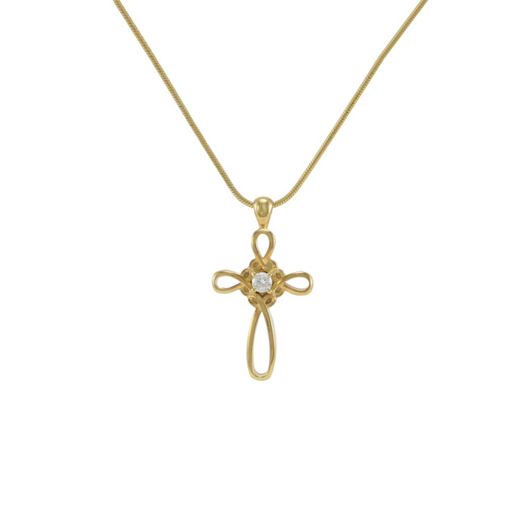 Infinity Cross Bronze Necklace