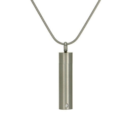 [URN-J5081] Cylinder Pewter Necklace