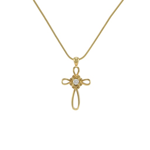 [URN-J5130] Infinity Cross Bronze Necklace